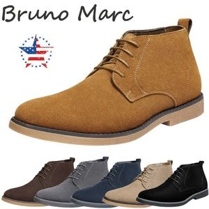 Bruno Marc Men's Chukka Boots Suede Leather Camel Desert Lace up Dress Shoes